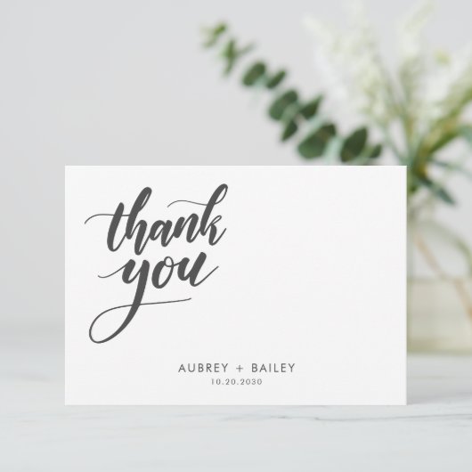 オーダーメイドのカリグラフィー結婚式お礼状 サンキューカード (スタンド正面)