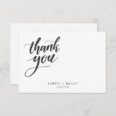 オーダーメイドのカリグラフィー結婚式お礼状 サンキューカード (正面/裏面)