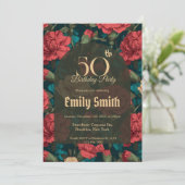 オーダーメイドのカーネーションにインスパイアされた女の子の誕生日 招待状 (スタンド正面)