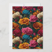 オーダーメイドのカーネーションの花びら娘の誕生日 招待状 (裏面)