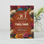 オーダーメイドのカーネーションの花びら娘の誕生日 招待状 (スタンド正面)