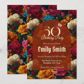 オーダーメイドのカーネーションの花びら娘の誕生日 招待状 (正面/裏面)