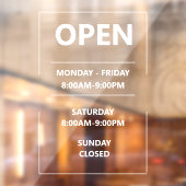 オーダーメイドのガラス窓営業時間ステッカー ウィンドウサイン (シート2)