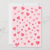 オーダーメイドのガレンティンの日の友達のための水彩ハート 招待状 (裏面)