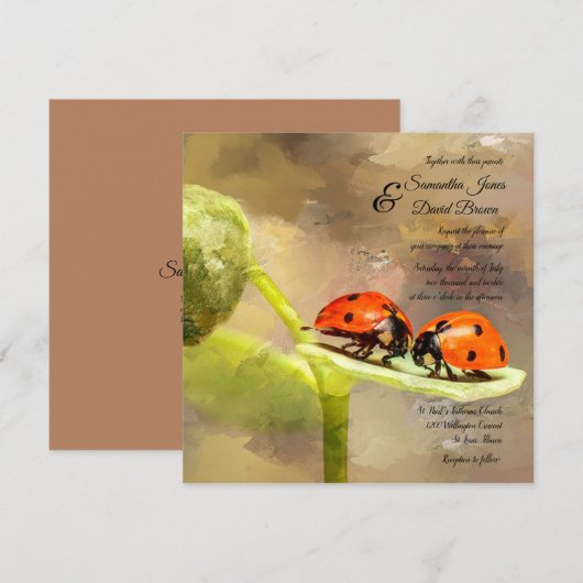 オーダーメイドのクモグモの結婚式招待状 招待状 (正面/裏面)