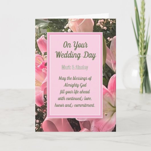 オーダーメイドのクリスチャン結婚式の祝福カード シーズンカード (正面)
