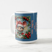オーダーメイドのクリスマスのねずみの顔出し コーヒーマグカップ (正面左)
