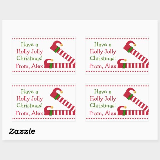 オーダーメイドのクリスマスはホリーで陽気だ 長方形シール (シート)