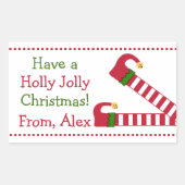 オーダーメイドのクリスマスはホリーで陽気だ 長方形シール (正面)