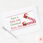 オーダーメイドのクリスマスはホリーで陽気だ 長方形シール (封筒)