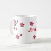 オーダーメイドのクリスマススノーフレーク コーヒーマグカップ (正面左)