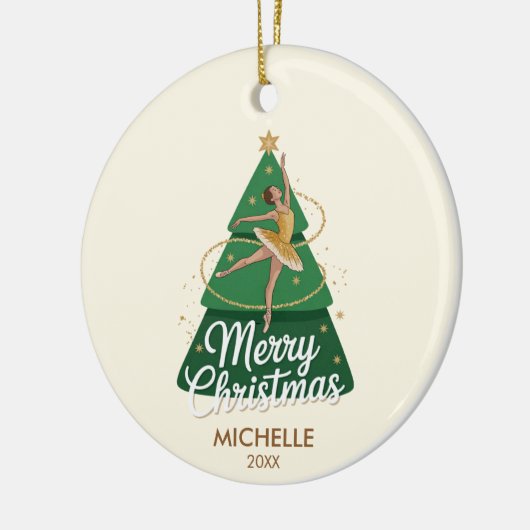 オーダーメイドのクリスマスバレエ バレリーナダンサー セラミックオーナメント (左)