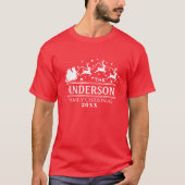 オーダーメイドのクリスマスファミリーネーム Tシャツ (正面)