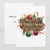 オーダーメイドのクリスマスリースとキャンドル シーズンカード (正面/裏面)