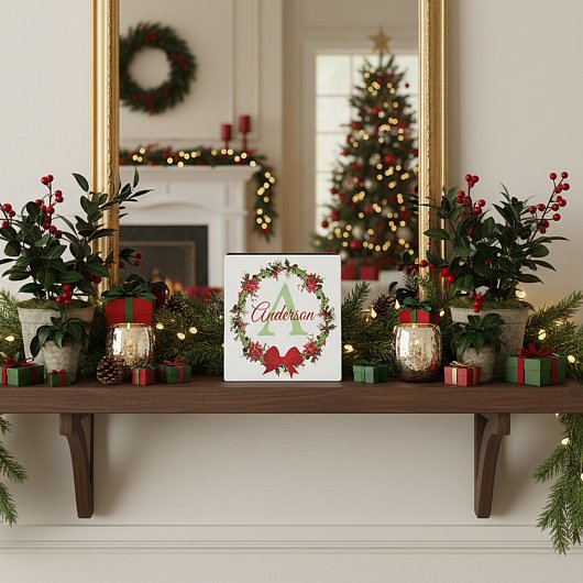 オーダーメイドのクリスマスリース フォトプラーク