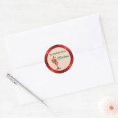 オーダーメイドのクリスマス サンタの小さい妖精 ラウンドシール (封筒)
