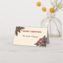 オーダーメイドのクリスマス 名前プレイスカード ファームハウス