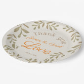 オーダーメイドのグリーンが可愛らしいウェディングのシンプルでエレガントなデザイン ペーパープレート (アングル)