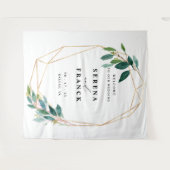 オーダーメイドのグリーンウェディングバックドロップ フォトブース用 タペストリー (正面(横))