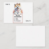 オーダーメイドのコーギー子犬バレンタイン ノートカード (正面/裏面)