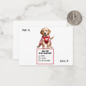 オーダーメイドのゴールデンレトリバーの子犬バレンタイン ノートカード (正面/裏面インサイチュ)