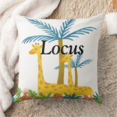 オーダーメイドのサファリ動物モノグラムの木の森の動物のベビー部屋 クッション (ブランケット)