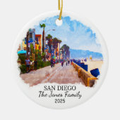 オーダーメイドのサンディエゴ オーナメント、カリフォルニア州 セラミックオーナメント (正面)
