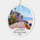 オーダーメイドのサンディエゴ オーナメント、カリフォルニア州 セラミックオーナメント (左)