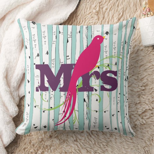 オーダーメイドのシカモアの木のクッション（Mr.またはMrs.の名入れ） クッション (ブランケット)