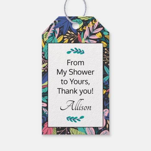 オーダーメイドのシャワーからあなたのものへのハンドメイドソープ ギフトタグ (正面)