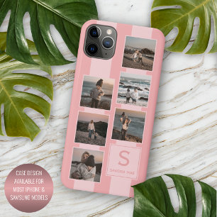 オーダーメイドのシンプルな写真をあしらったサーモンピンク iPhone 11 PRO MAXケース
