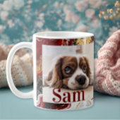 オーダーメイドのシンプルな犬の写真と名前の記念品 コーヒーマグカップ