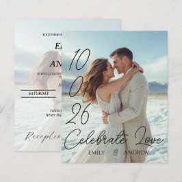オーダーメイドのシンプルモダンな冬の結婚式カード