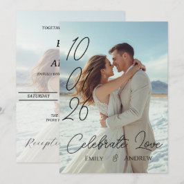オーダーメイドのシンプルモダンな冬の結婚式カード 招待状