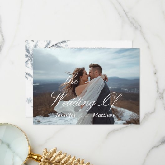 オーダーメイドのシンプルモダンな結婚式招待状 サンキューカード (正面/裏面インサイチュ)