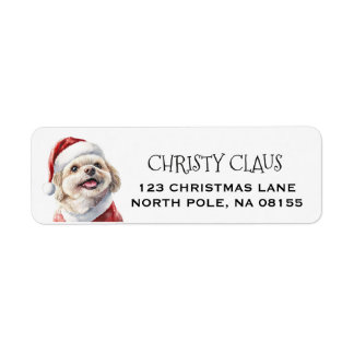 オーダーメイドのシー・ズー犬のクリスマス ラベル