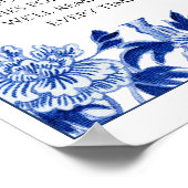 オーダーメイドのジェンガ ブライダルシャワー サイン 10x12 青 白 (角)