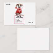 オーダーメイドのジャック・ラッセル・テリアの子犬バレンタイン ノートカード (正面/裏面)