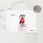オーダーメイドのジャック・ラッセル・テリアの子犬バレンタイン ノートカード (正面/裏面インサイチュ)