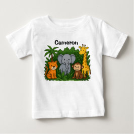 オーダーメイドのジャングルアニマルデザイン ベビーTシャツ