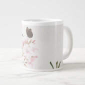 オーダーメイドのジュウリエン柄の花と蝶のマグカップ ジャンボコーヒーマグカップ (正面右)