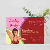 オーダーメイドのジュエリーパーティー招待状 招待状 (スタンド正面)