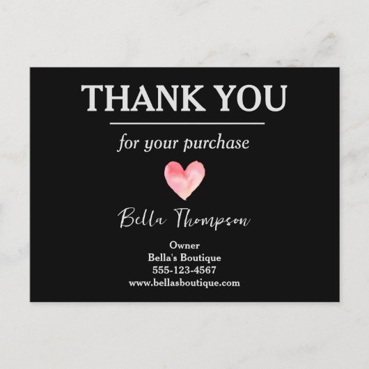 オーダーメイドのスモールビジネス サンキュー ポストカード (正面)