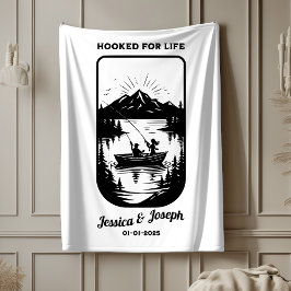 オーダーメイドのスローケット、カップルの結婚記念ブランケット、釣り シェルパブランケット