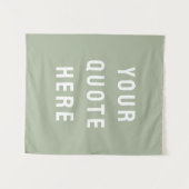 オーダーメイドのセージカラーバナー あなたの名言 ウォールアート タペストリー (正面(横))