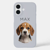 オーダーメイドのセージ色の犬の写真と名前 Case-Mate iPhoneケース (裏面)