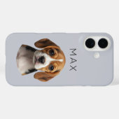 オーダーメイドのセージ色の犬の写真と名前 Case-Mate iPhoneケース (裏面 (横))
