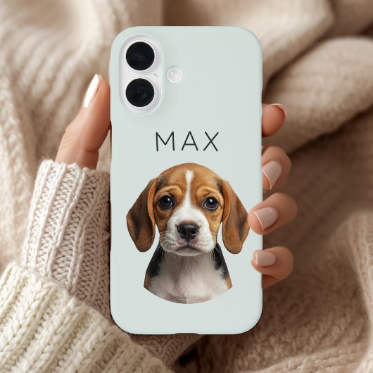 オーダーメイドのセージ色の犬の写真と名前 Case-Mate iPhoneケース