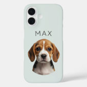 オーダーメイドのセージ色の犬の写真と名前 Case-Mate iPhoneケース (裏面)