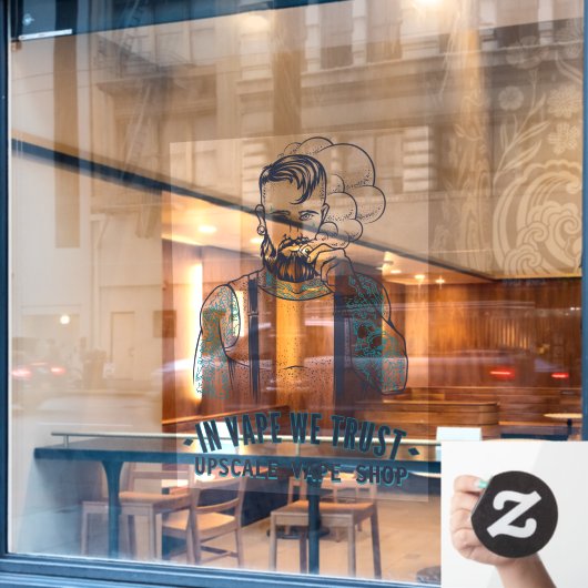 オーダーメイドのタトゥー・ヒップスター・ベイプ・ショップ・ビジネス ウィンドウサイン (カフェ窓)